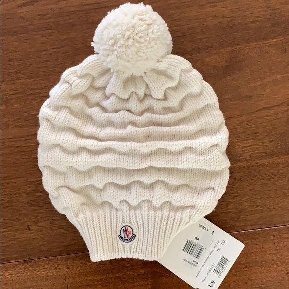 Moncler Berretto Slouch Wool Pom Beanie NWT MSRP $270